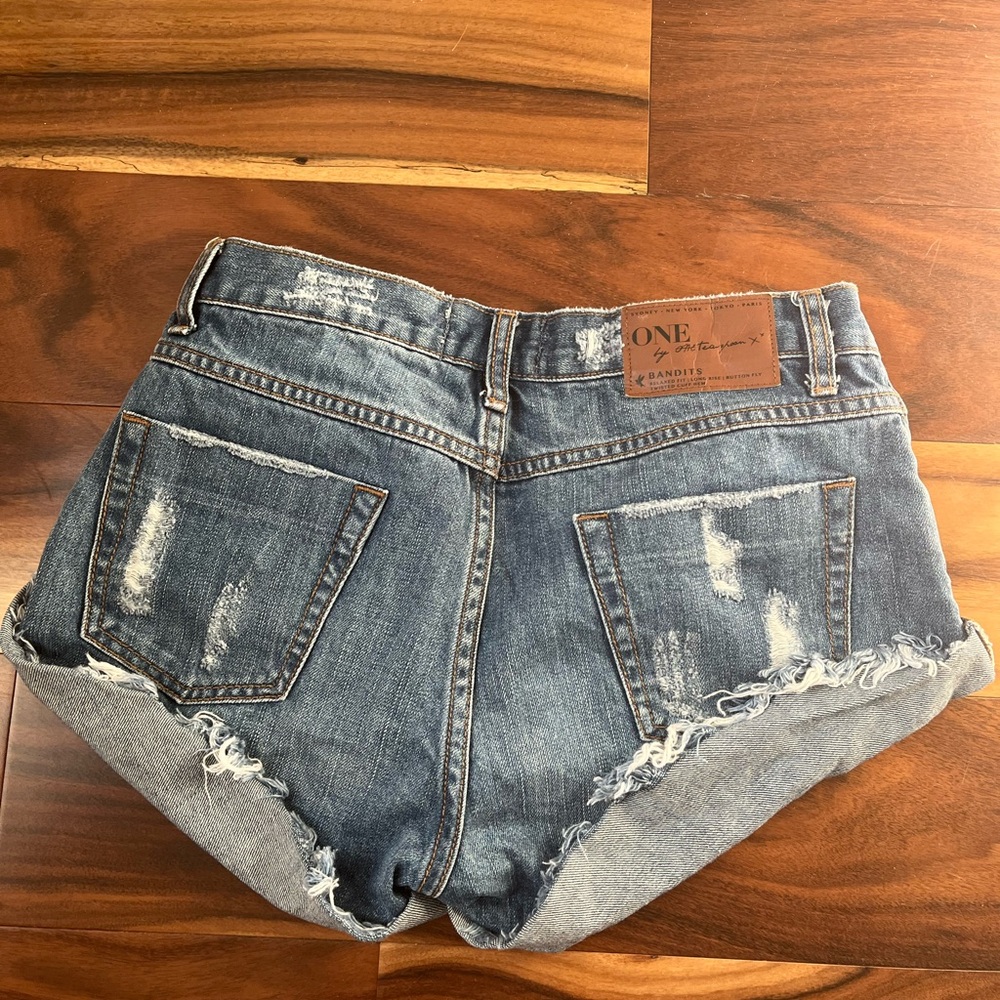 One Teaspoon Bandit Distressed Shorts Size 24 - Picture 2 of 6